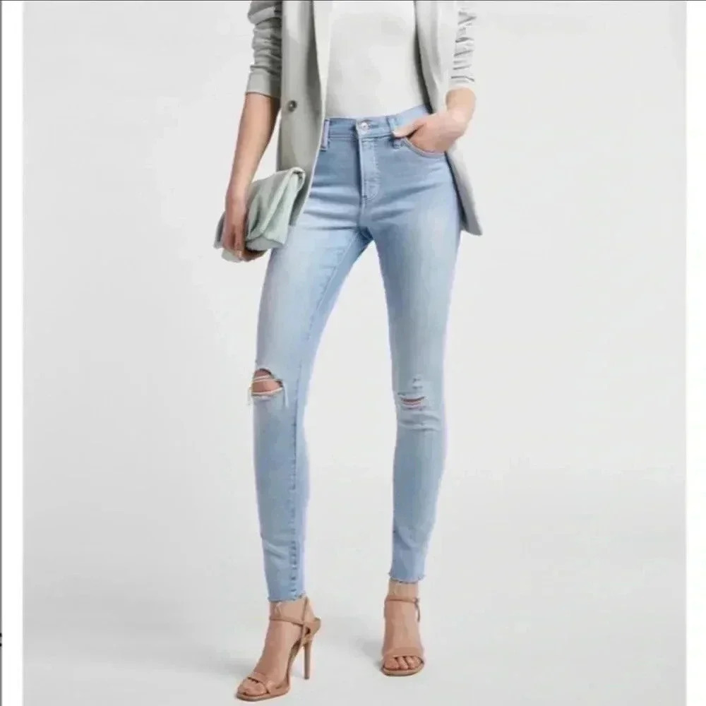 4/$25 Express Skinny Mid Rise Distressed Jean Size 0 Regular